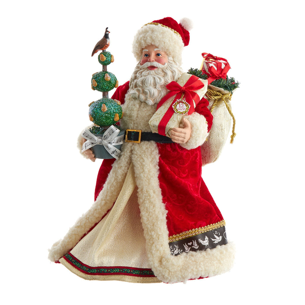 10.5" Fabriché™ Musical 12 Days Of Christmas Santa-The Well Appointed House