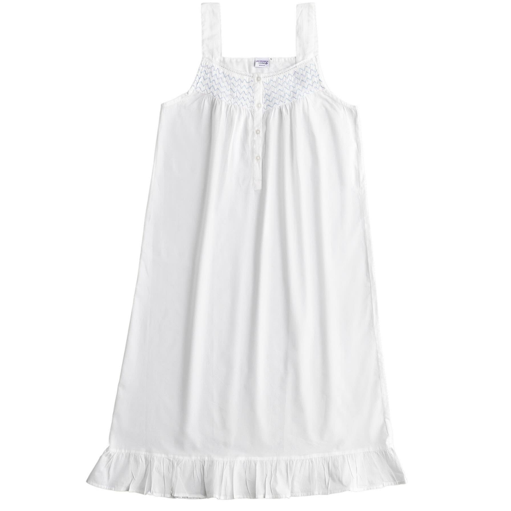 Vicki White Cotton Nightgown- The Well Appointed House