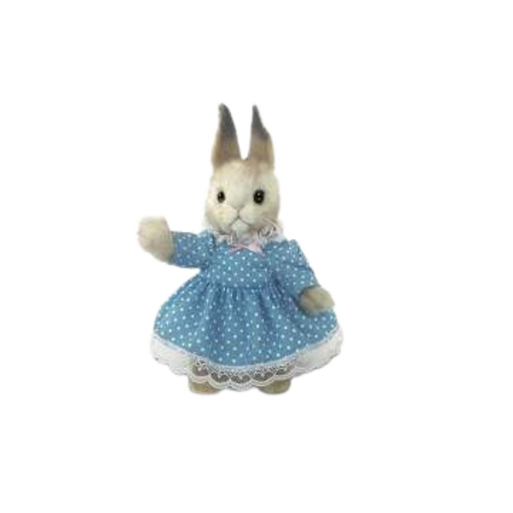 11" Dressed Bunny Girl Stuffed Animal - The Well Appointed House