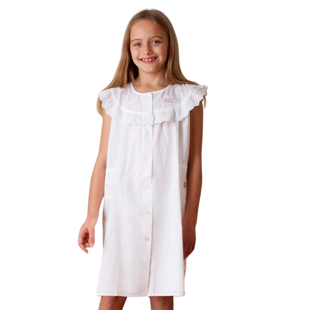 Wendy Whale White Cotton Dress with Embroidery - The Well Appointed House