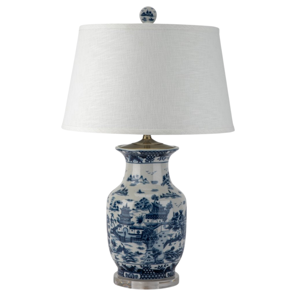 Blue Willow Porcelain Vase Lamp - The Well Appointed House