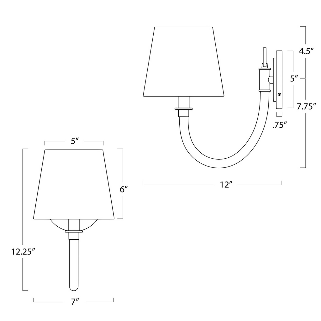 Treble Sconce Single - The Well Appointed House