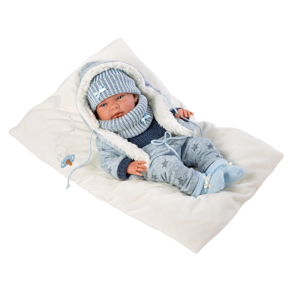 15.7" Newborn Doll Christopher with Cushion - The Well Appointed House