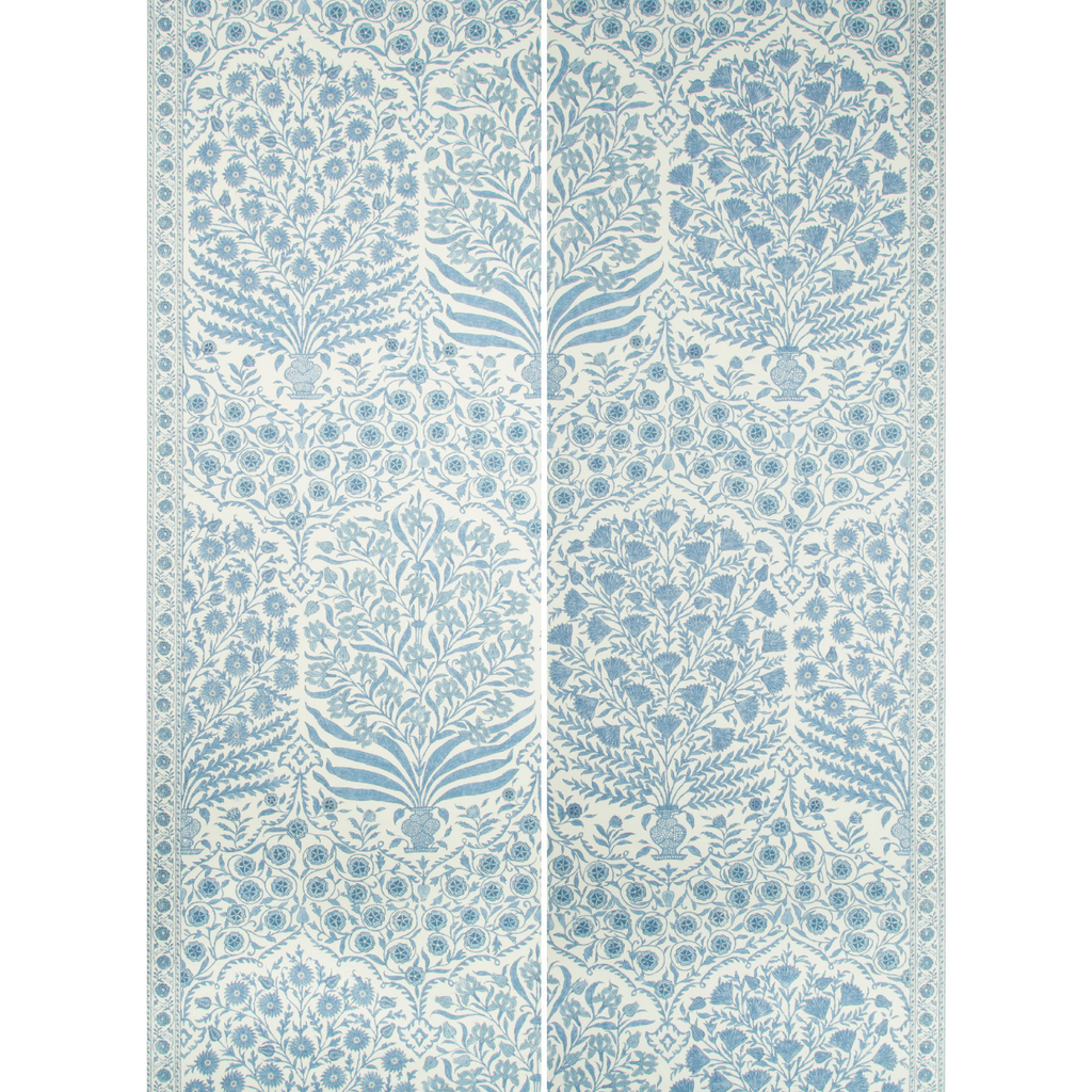 Lee Jofa Blue Indigo Sameera Print Wallpaper - The Well Appointed House