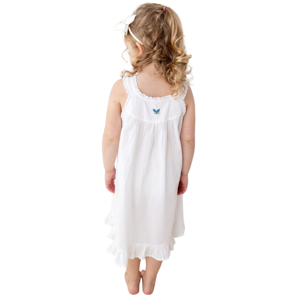 Zoe White Cotton Dress with Embroidery - The Well Appointed House