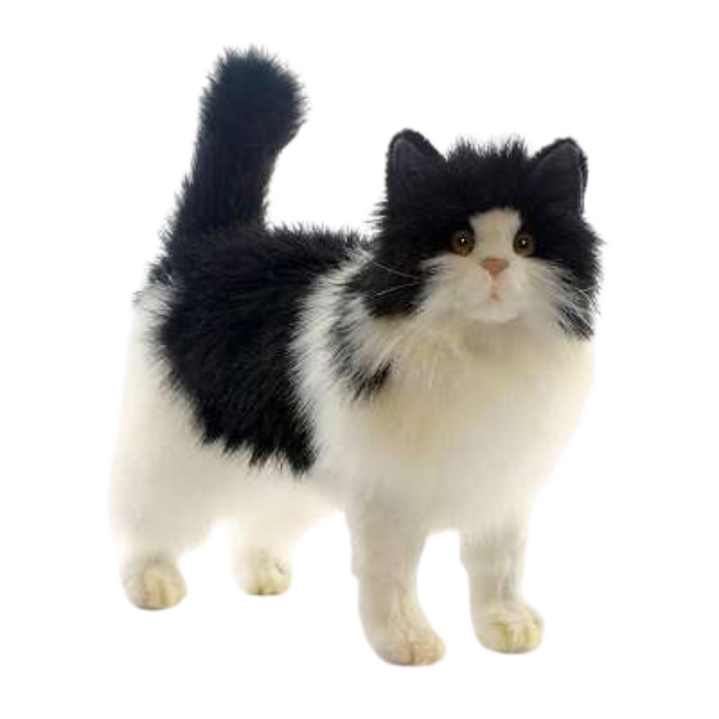 16" Black & White Cat Stuffed Animal - The Well Appointed House