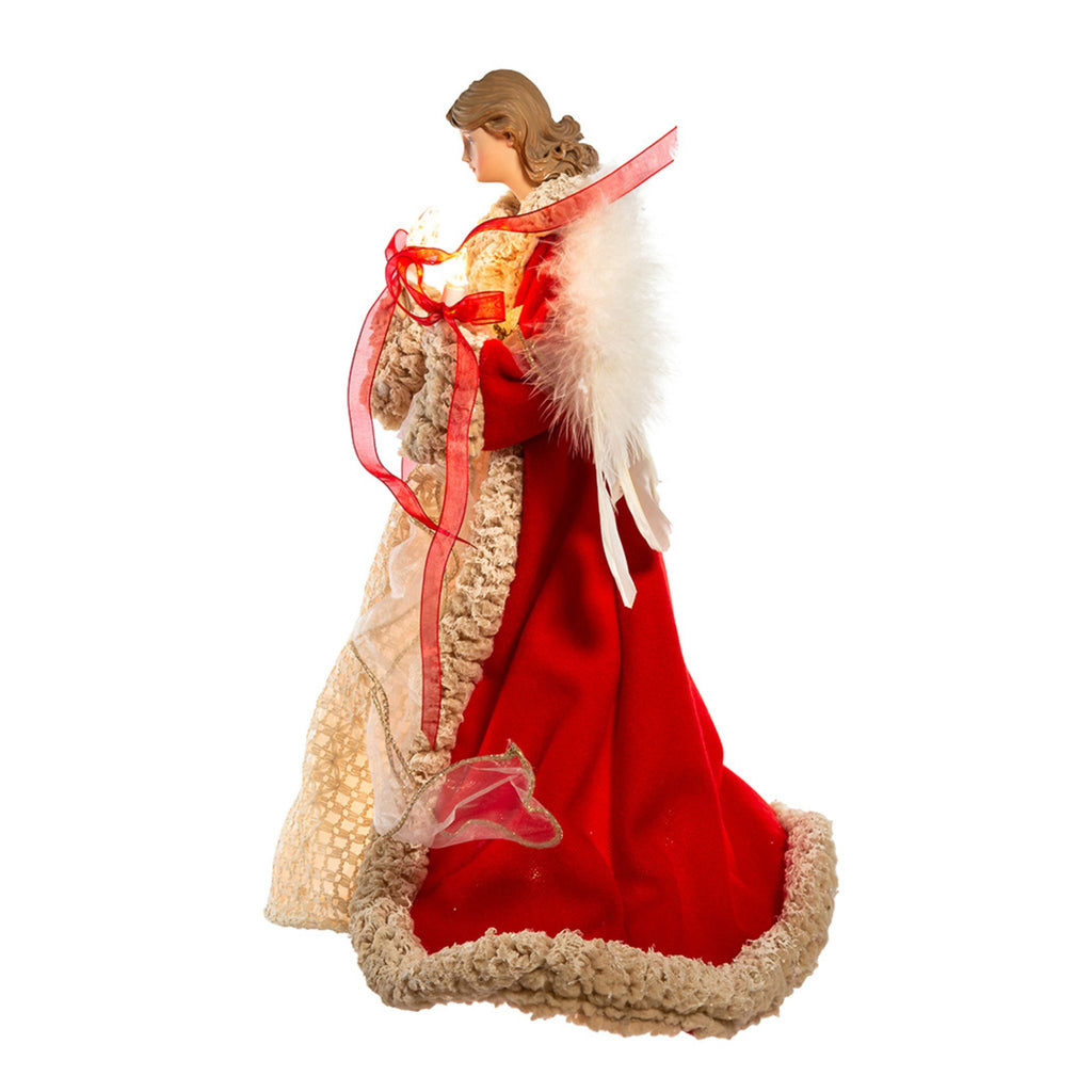 16" UL 10-Light Red and Ivory Angel Treetop-The Well Appointed House