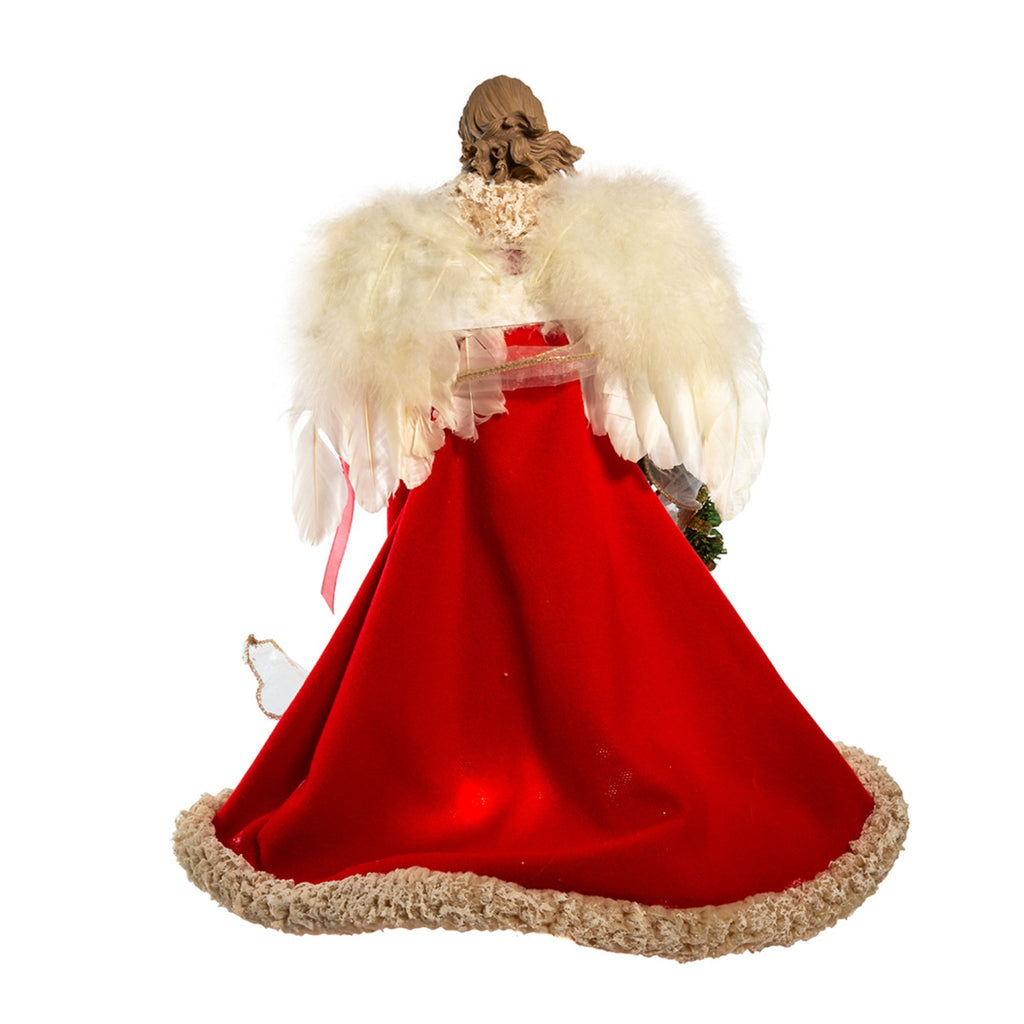 16" UL 10-Light Red and Ivory Angel Treetop-The Well Appointed House