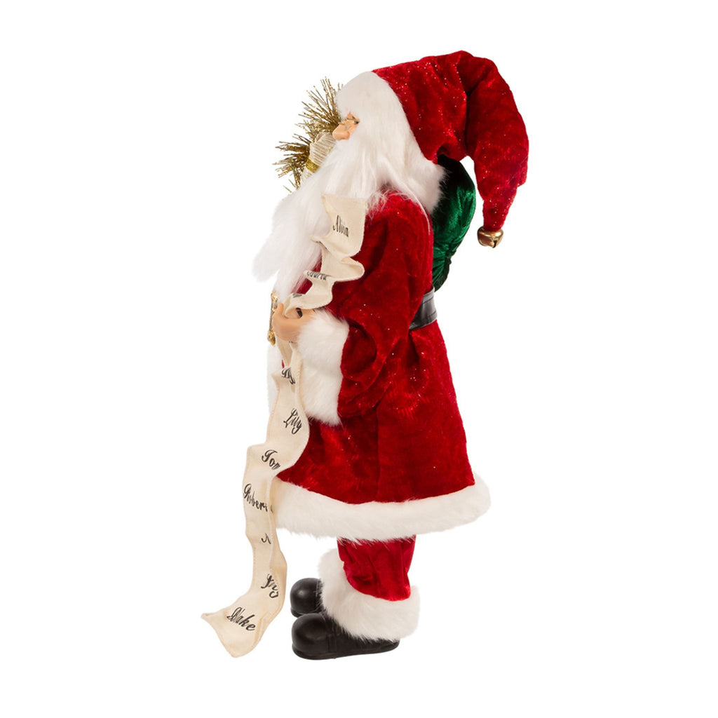 17.25" Kringles Traditional Santa With List-The Well Appointed House