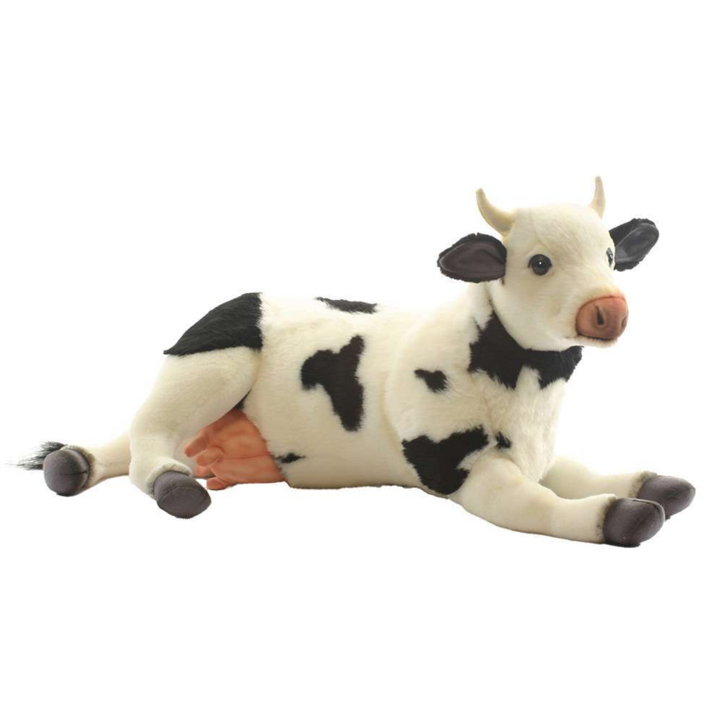 18" Cow Laying Down Stuffed Animal - The Well Appointed House