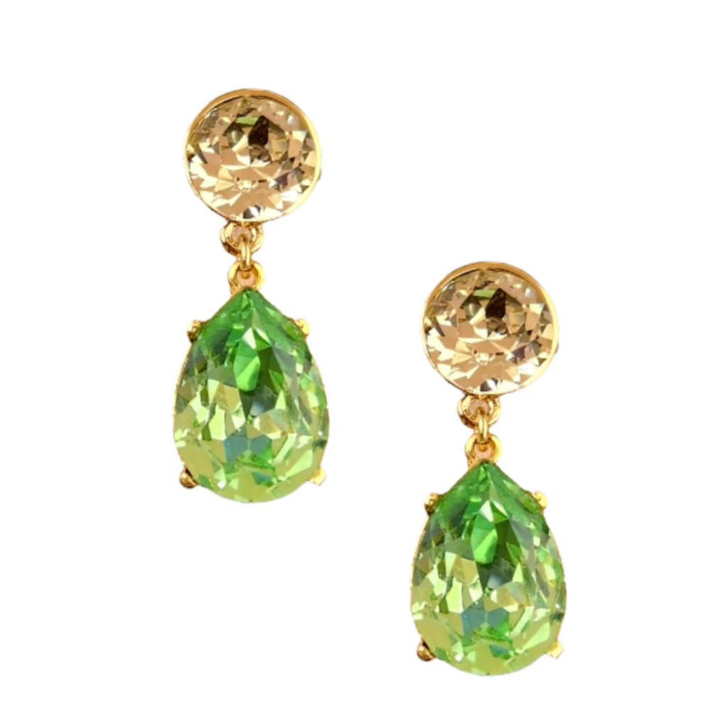 Jonquil & Peridot Teardrop Pierced Earring - The Well Appointed House