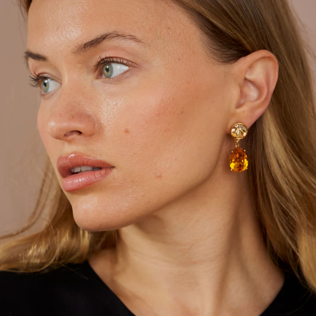 Topaz Teardrop Pierced Earring - The Well Appointed House