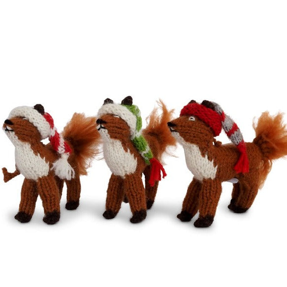 Fox with Hat Ornament, Set of 3 - The Well Appointed House