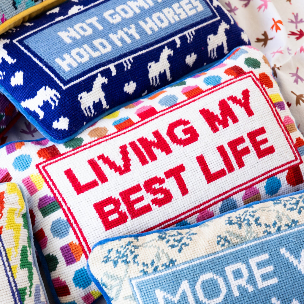 Best Life Needlepoint Pillow - The Well Appointed House