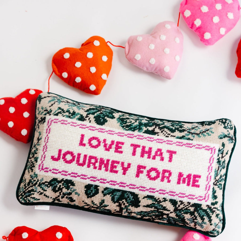 Love That Journey Needlepoint Pillow - The Well Appointed House