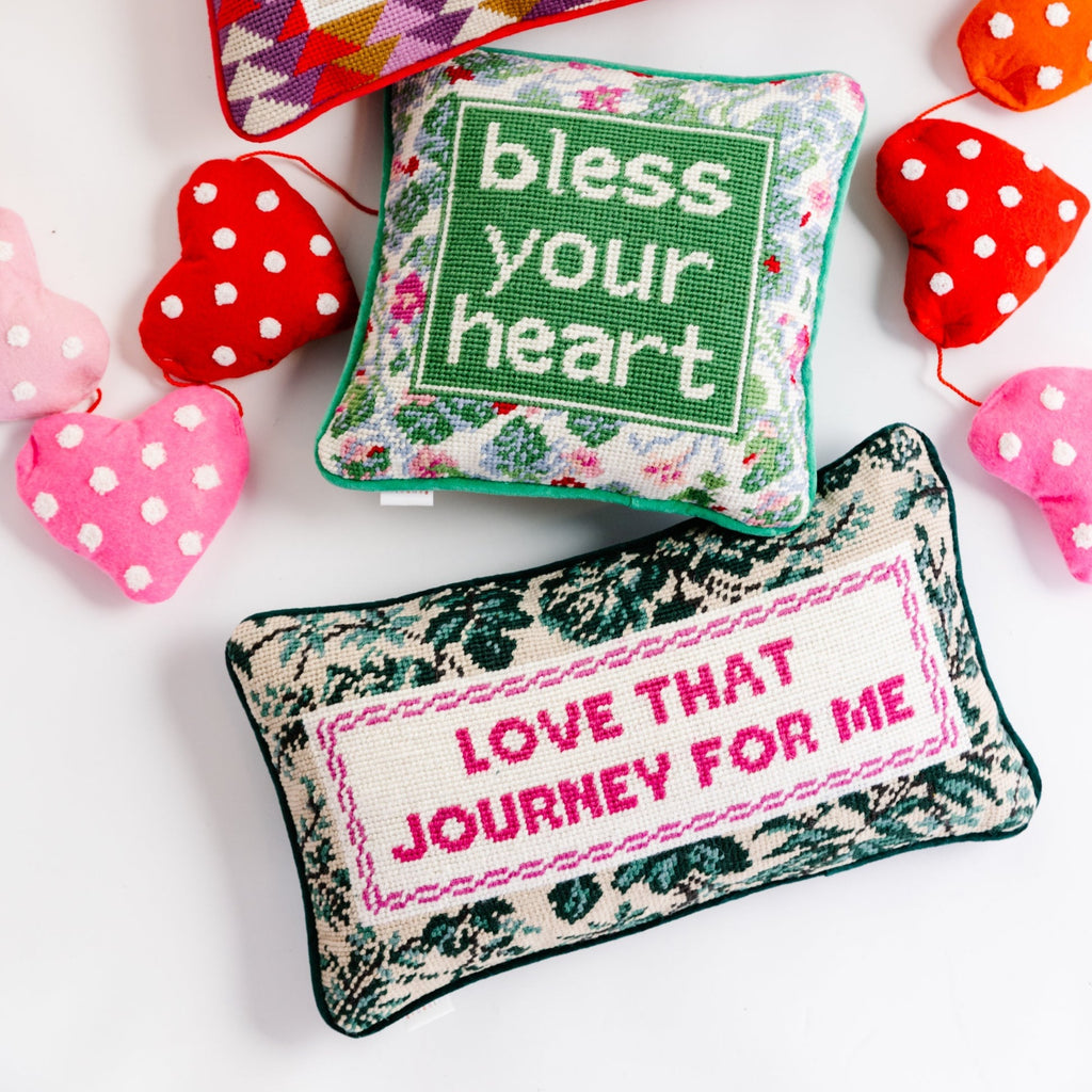 Love That Journey Needlepoint Pillow - The Well Appointed House