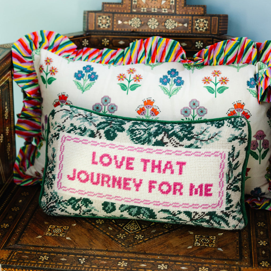 Love That Journey Needlepoint Pillow - The Well Appointed House