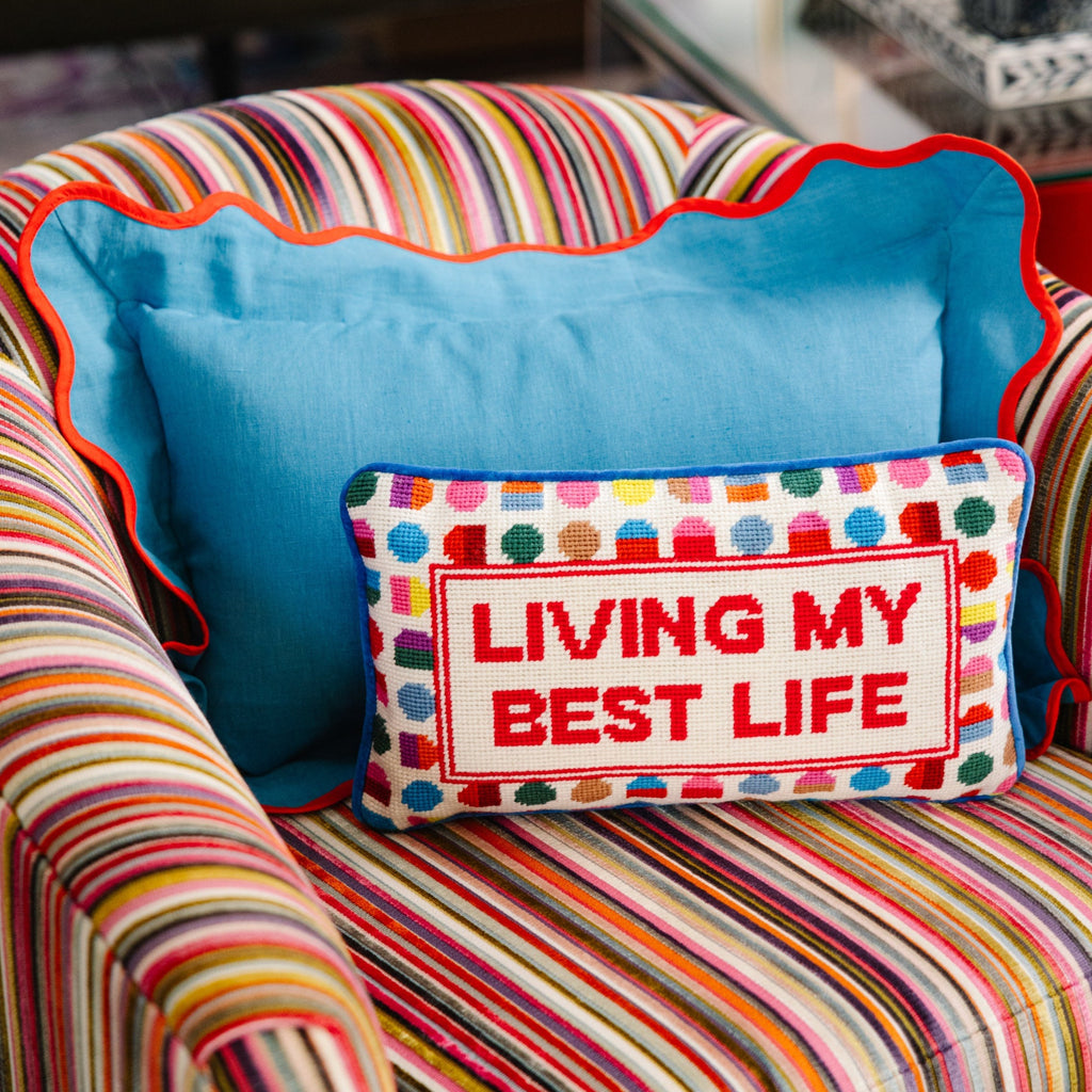 Best Life Needlepoint Pillow - The Well Appointed House