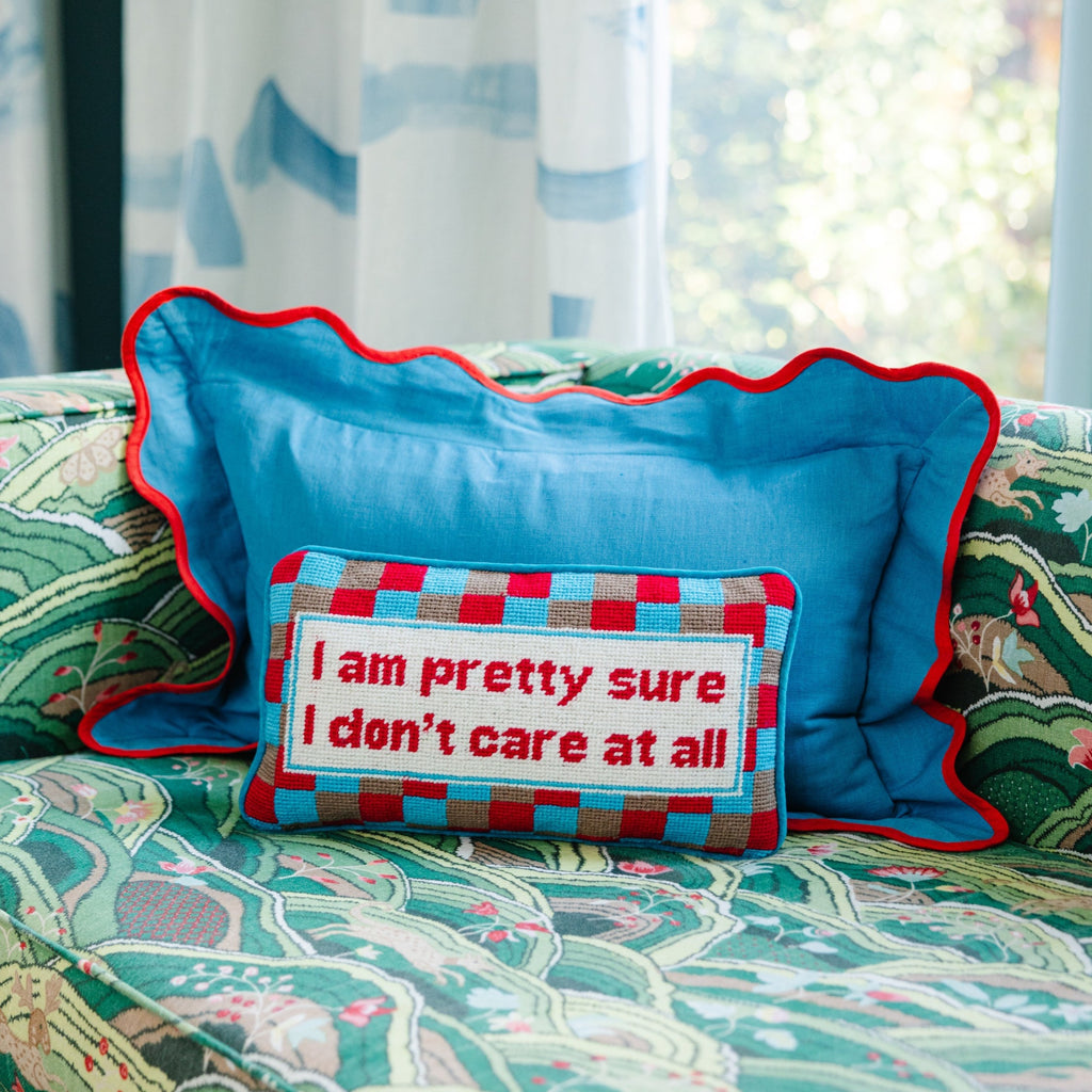 Don't Care Needlepoint Pillow - The Well Appointed House