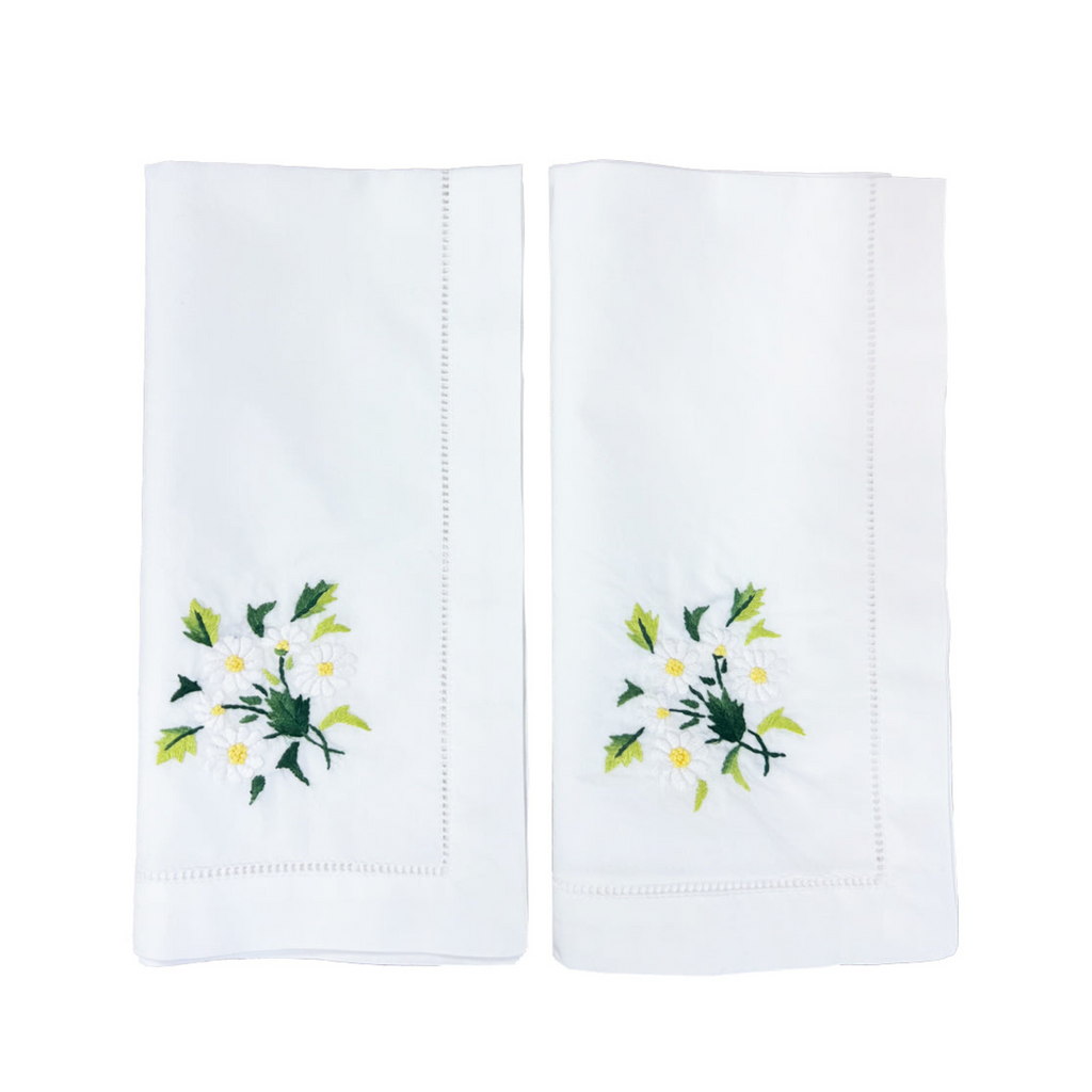 Dinner Napkin with Daisies, Set of 2 - The Well Appointed House