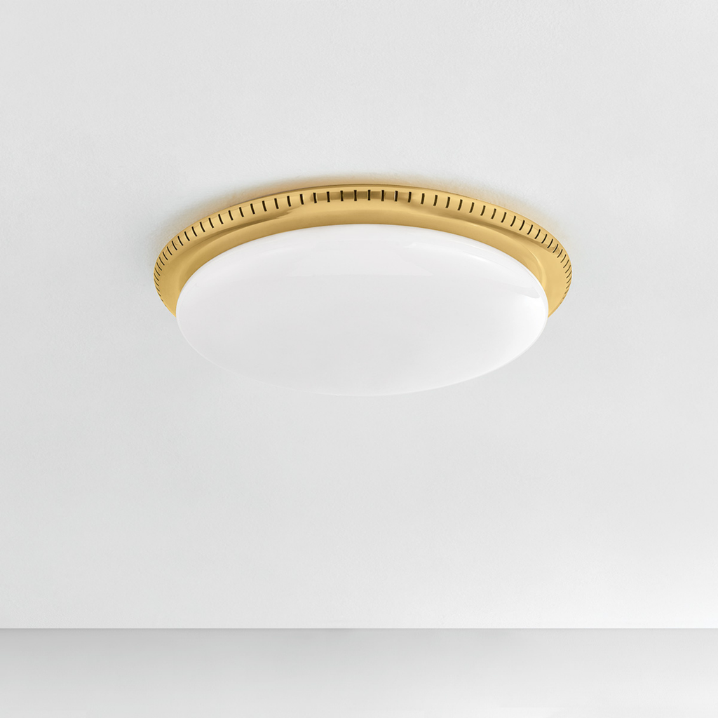 North Castle Deco Inspired Ceiling Light in Aged Brass Finish - The Well Appointed House