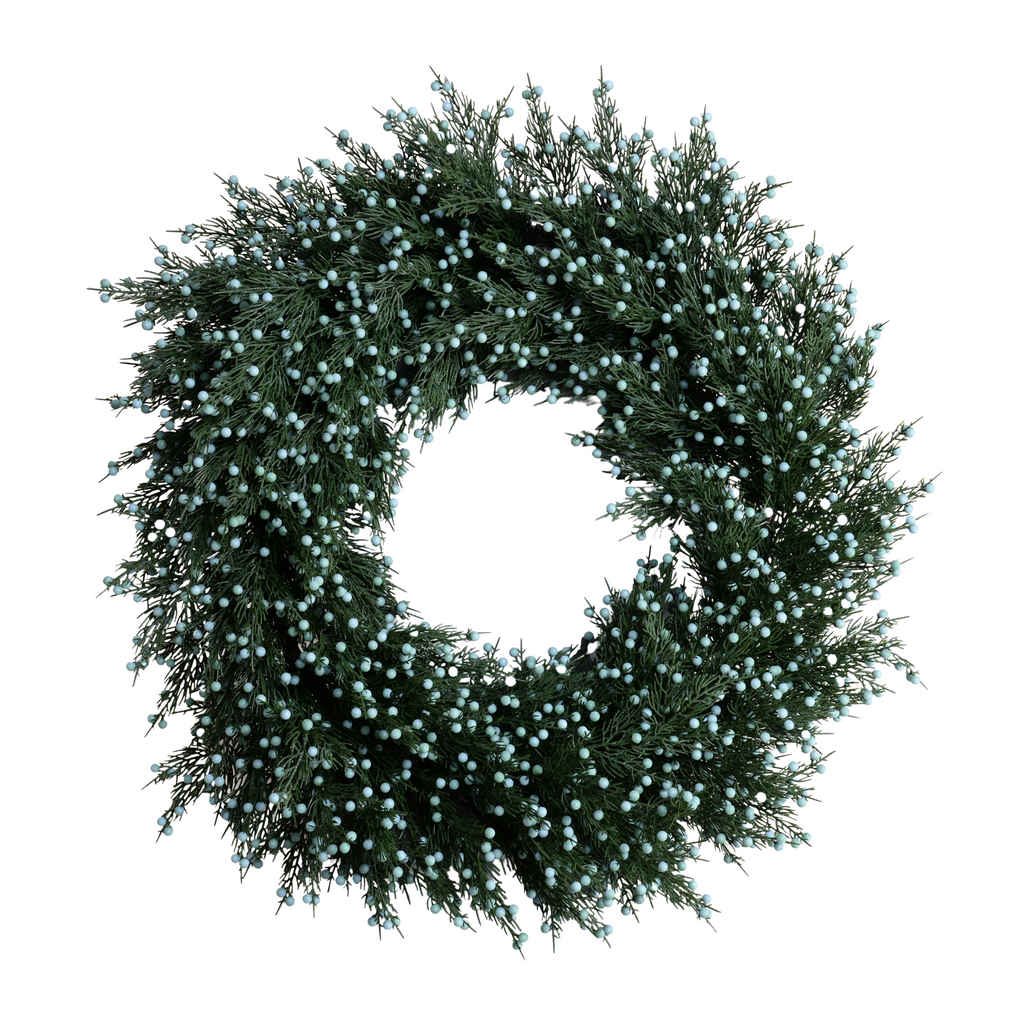 28' Faux Juniper Wreath w/ Berries - The Well Appointed House