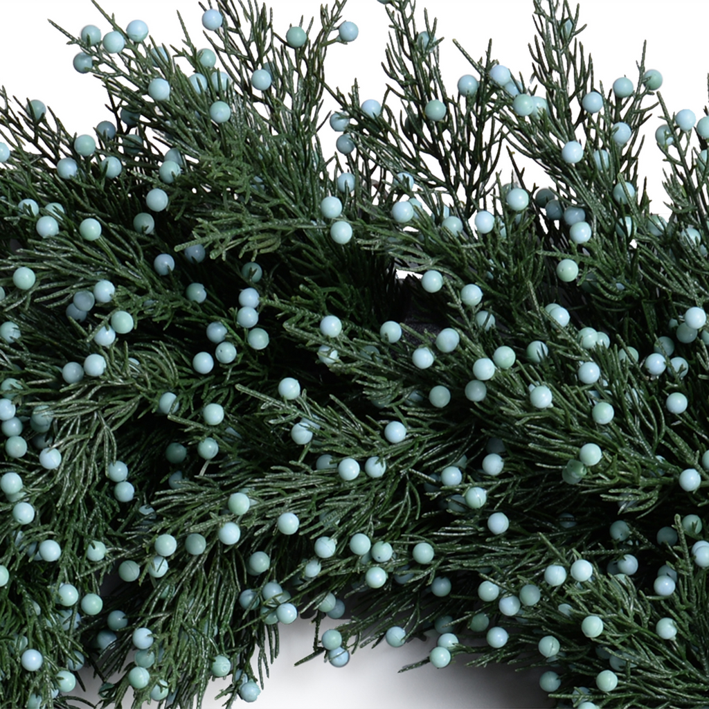 28' Faux Juniper Wreath w/ Berries - The Well Appointed House