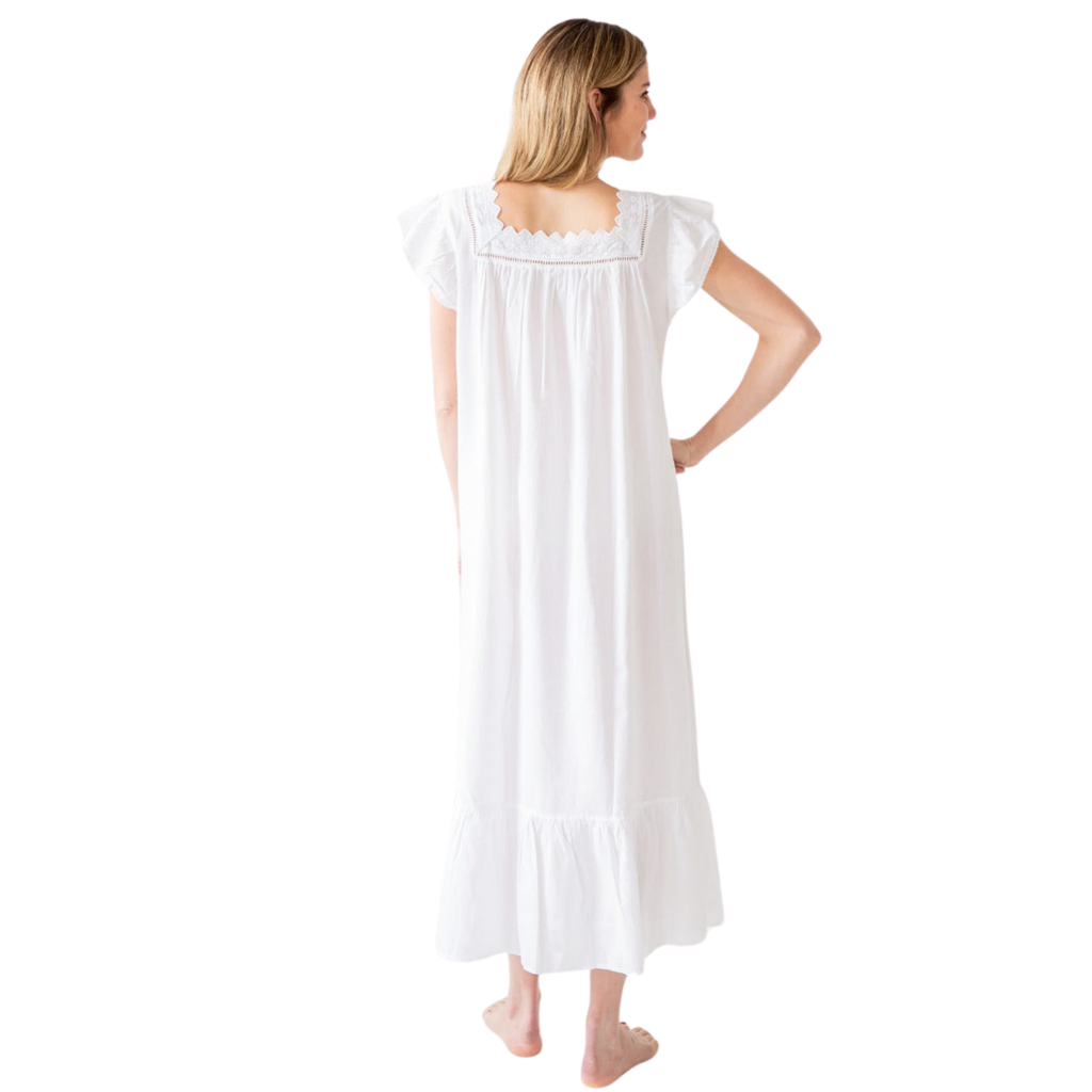 Genevieve White Cotton Nightgown - The Well Appointed House