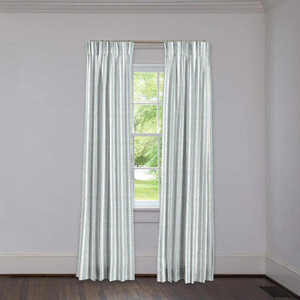 Peppy Spa 3 Finger Pinch Pleat Custom Drapery Panel - The Well Appointed House