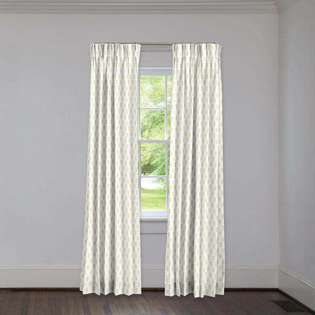 Ren Gold 3 Finger Pinch Pleat Custom Drapery Panel - The Well Appointed House