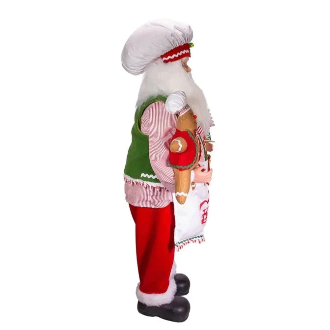 40" Christmas Chef Gingerbread Santa - Christmas Decor - The Well Appointed House