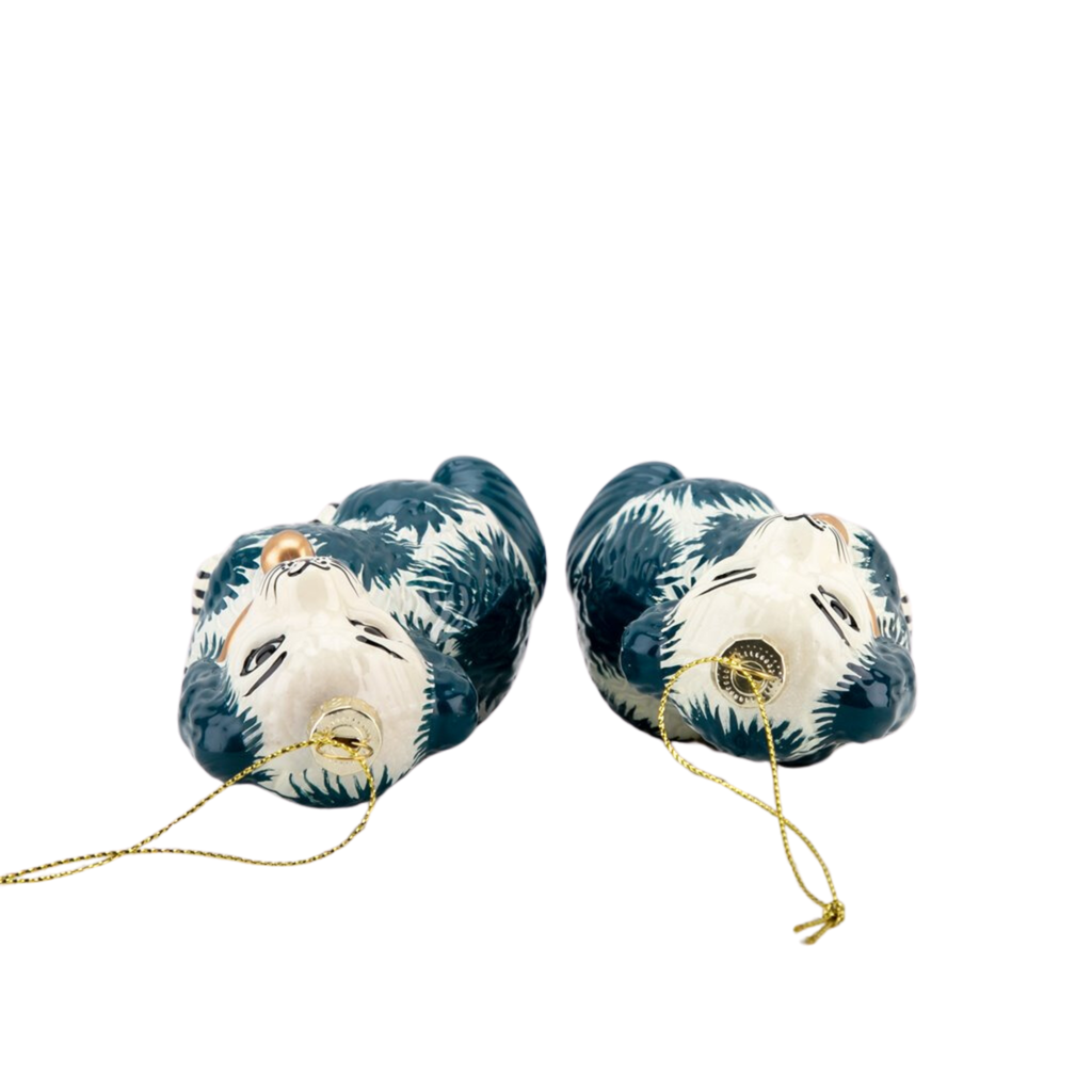 Pair of Blue Glass Dog Ornaments - The Well Appointed House