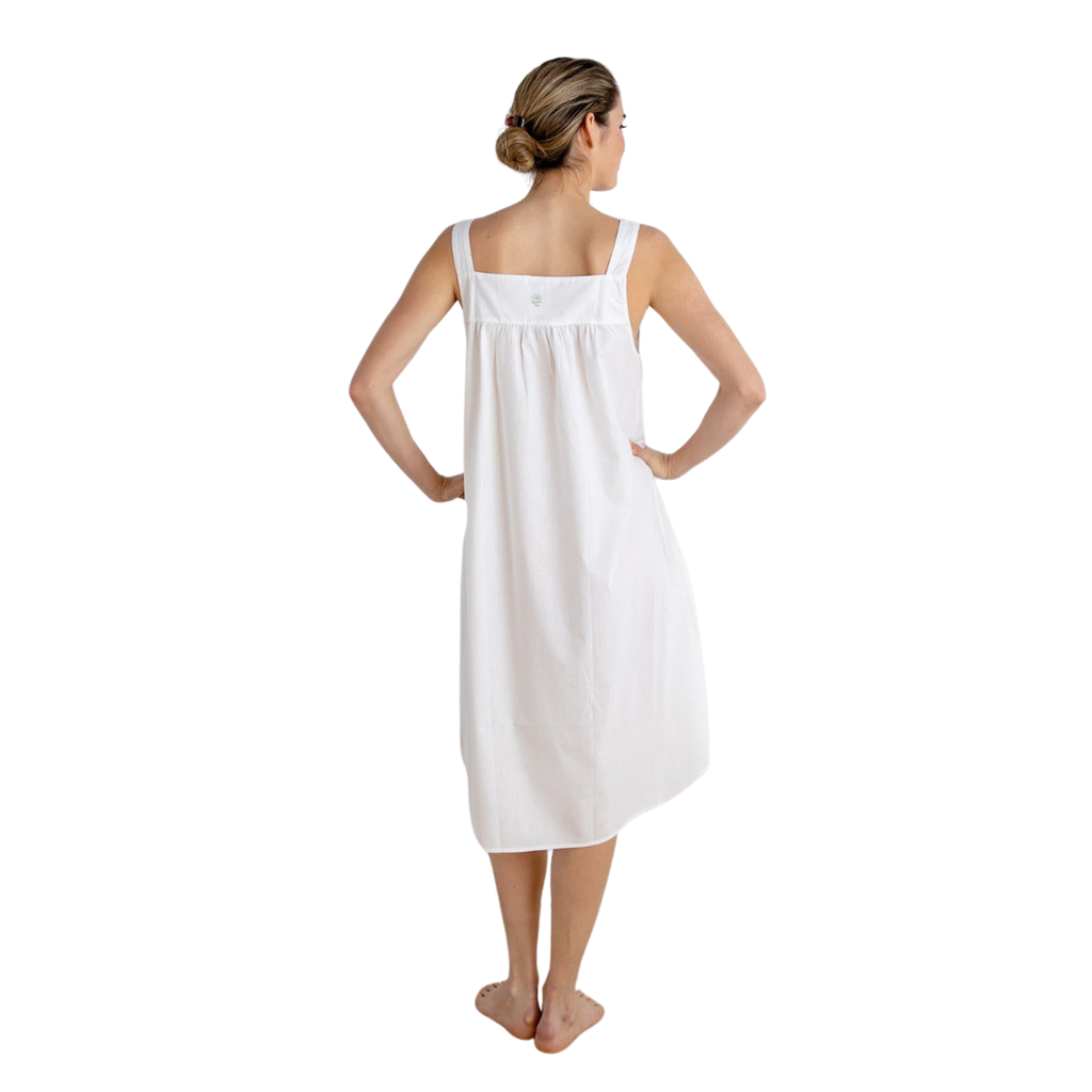 Heather White Cotton Nightgown - The Well Appointed House
