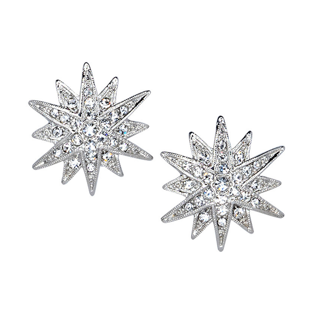 Crystal Starburst Pierced Earrings - The Well Appointed House