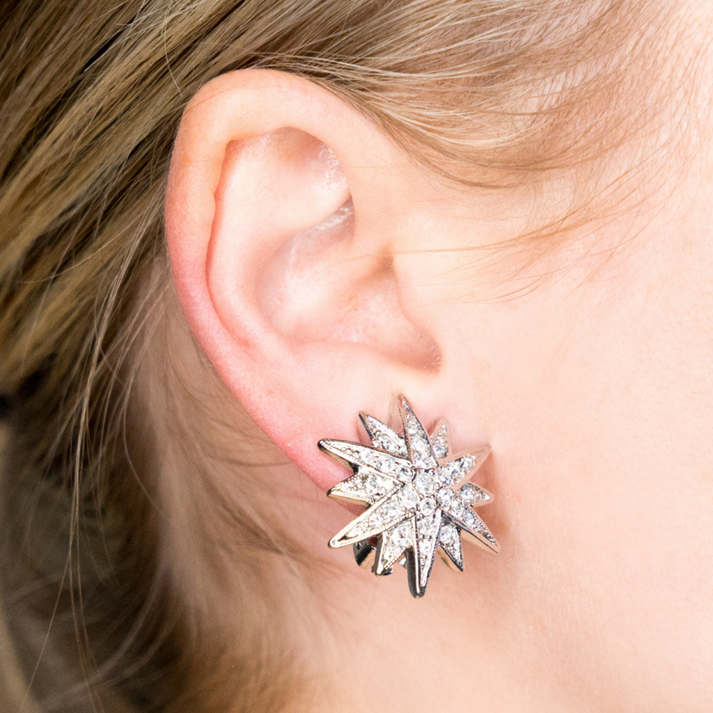 Crystal Starburst Pierced Earrings - The Well Appointed House