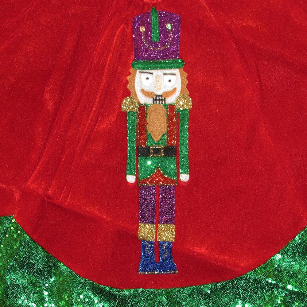 48" Velvet Nutcracker Tree Skirt - Christmas Tree Skirts & Stands - The Well Appointed House