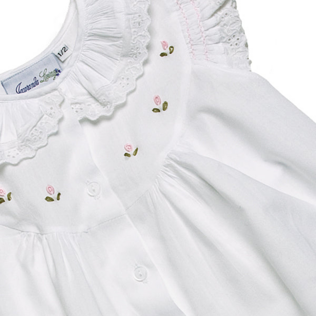 Gracie White Cotton Dress with Embroidery - The Well Appointed House