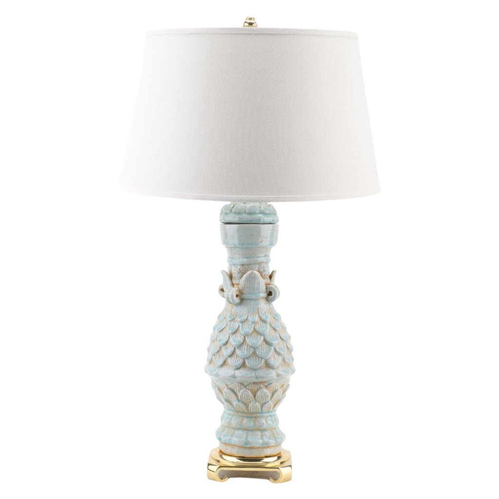 Celadon Lotus Petal Vase Lamp - The Well Appointed House