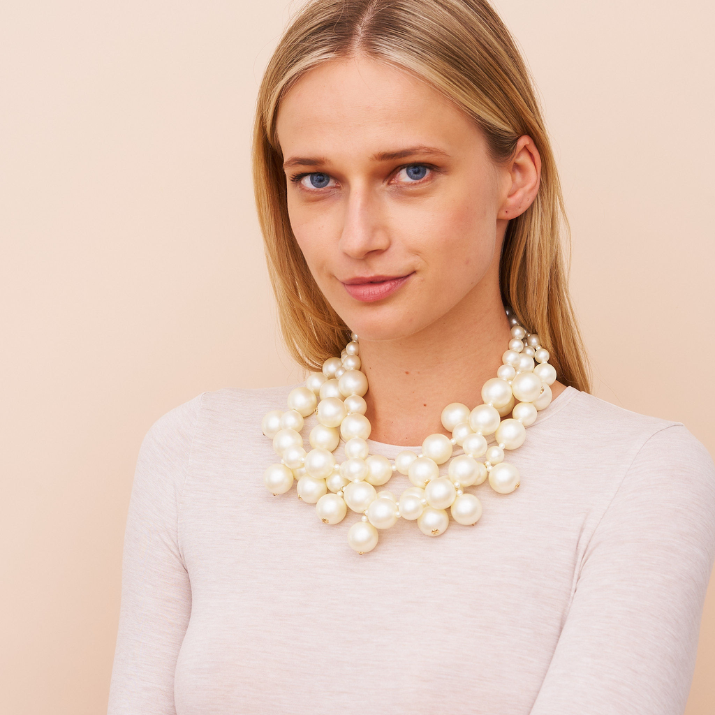 Pearl Cluster Drops Necklace - The Well Appointed House