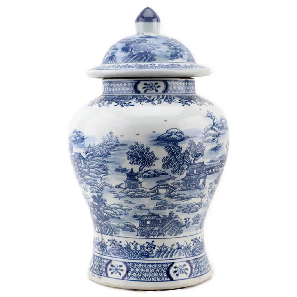 Porcelain Lidded Warrior Jar - The Well Appointed House