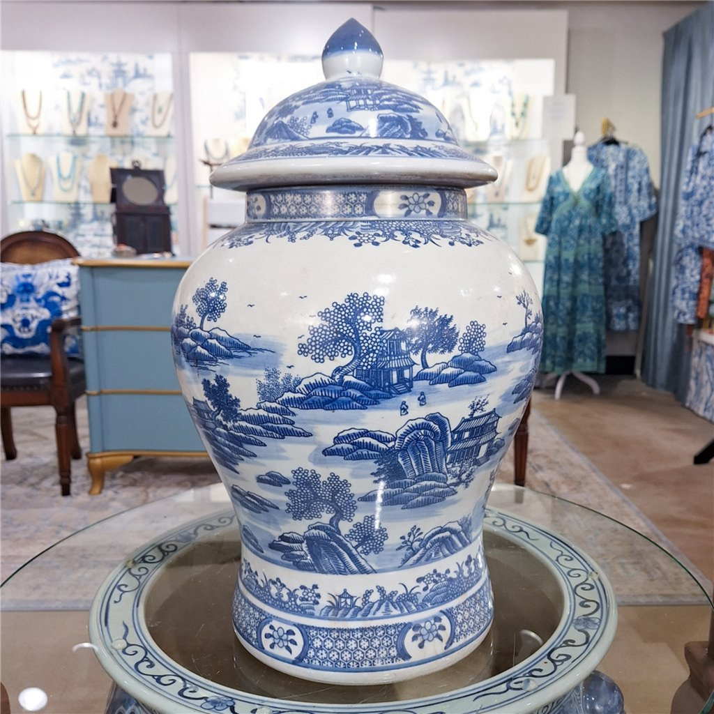 Porcelain Lidded Warrior Jar - The Well Appointed House