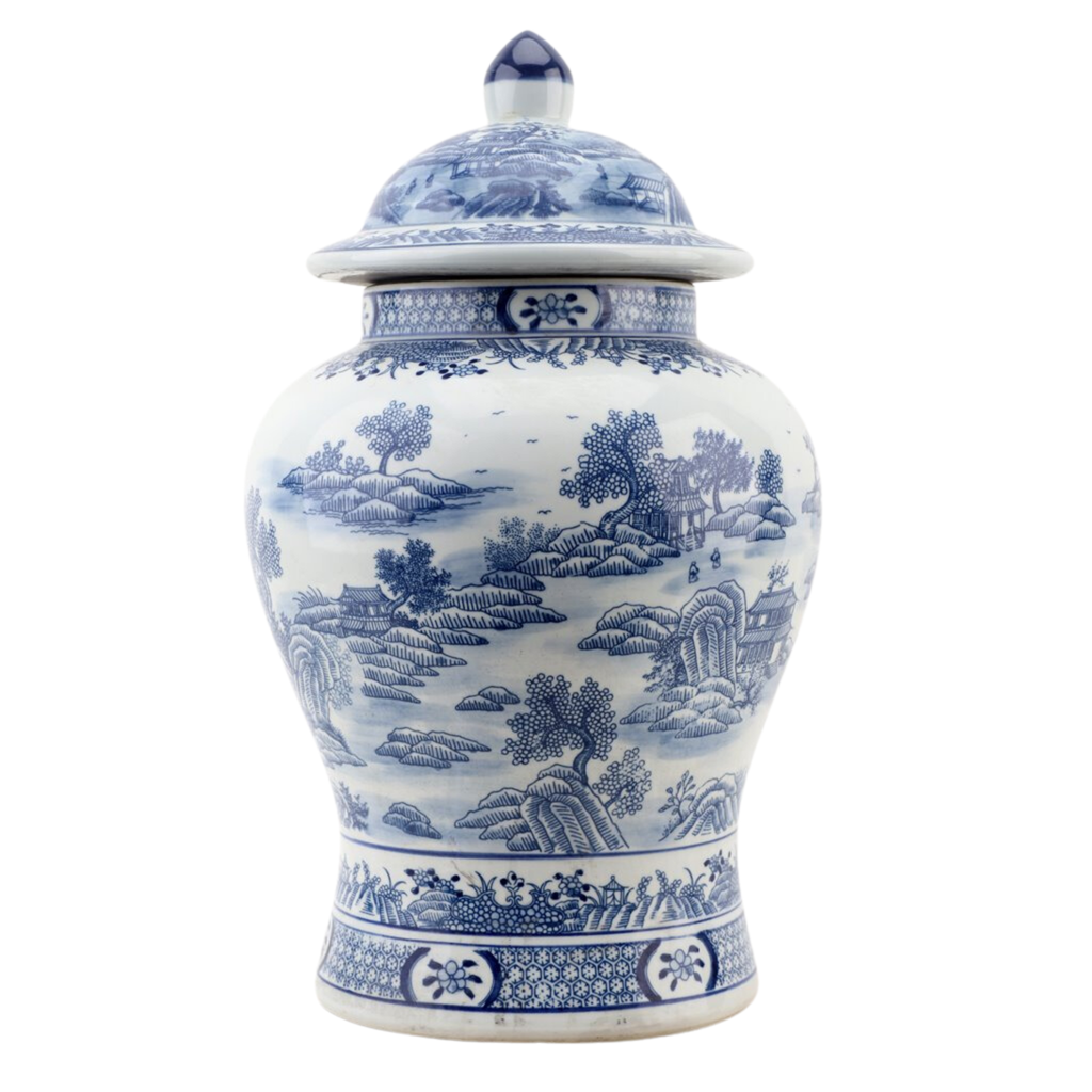 Porcelain Lidded Warrior Jar - The Well Appointed House