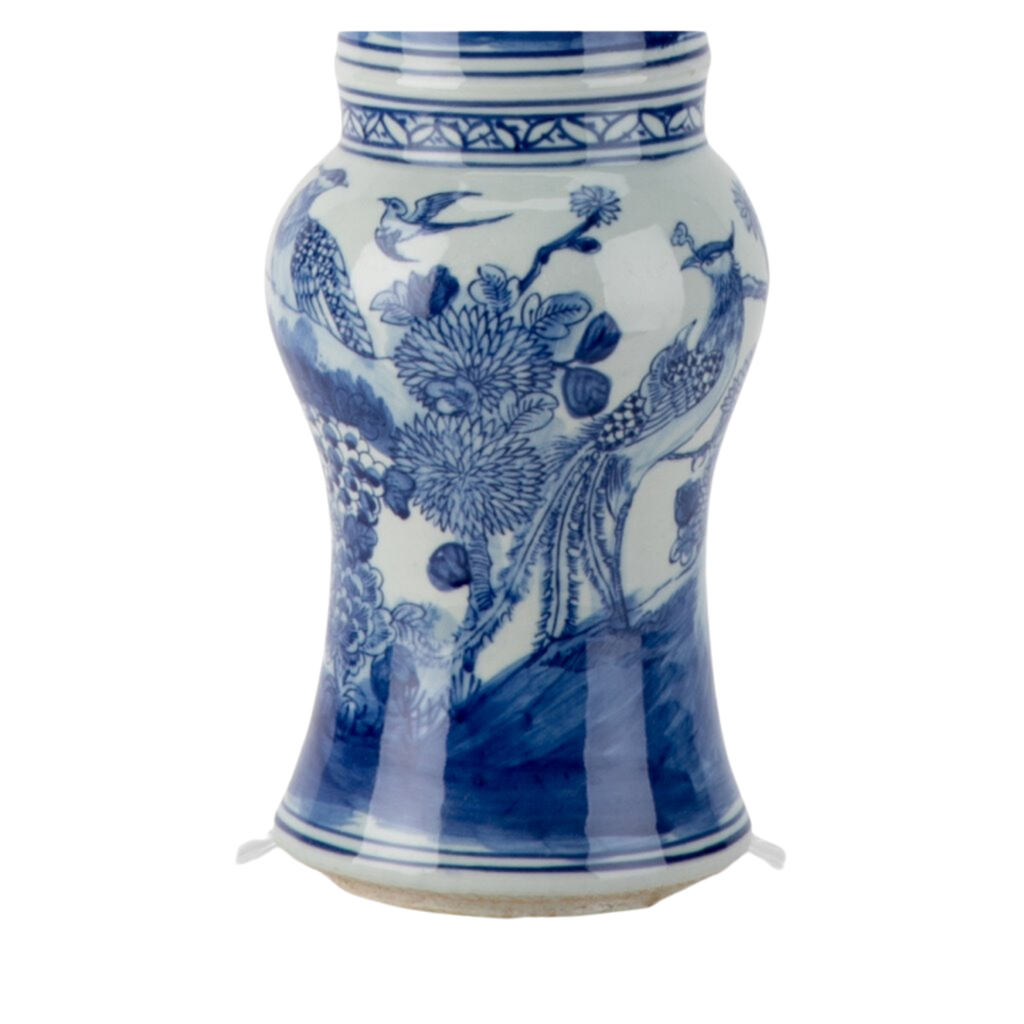 Blue and White Floral Vase Lamp - The Well Appointed House