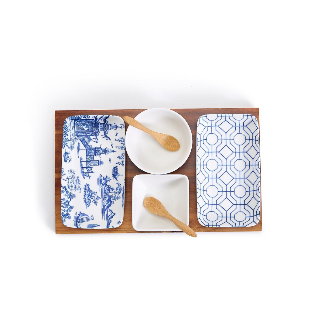 Chinoiserie 7 Pc Tidbits and Tapas Serving Set - The Well Appointed House