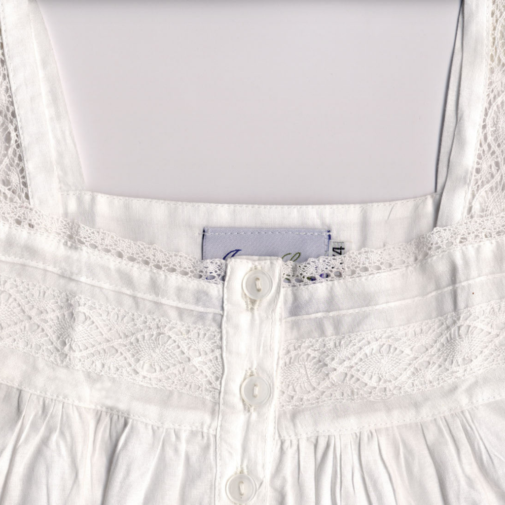 Joy White Cotton Nightgown - The Well Appointed House