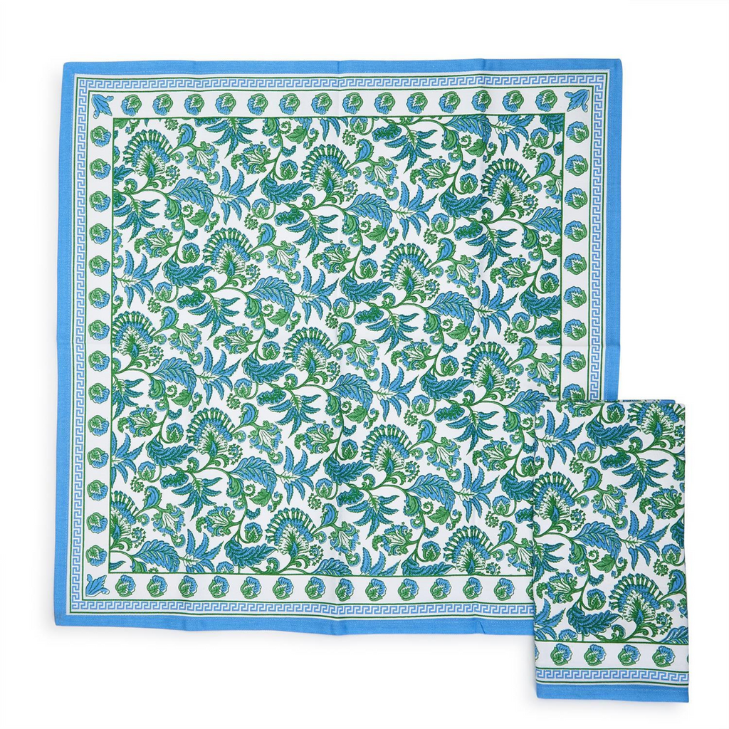 Set of Four Hampton Block Print Cloth Napkins - The Well Appointed House