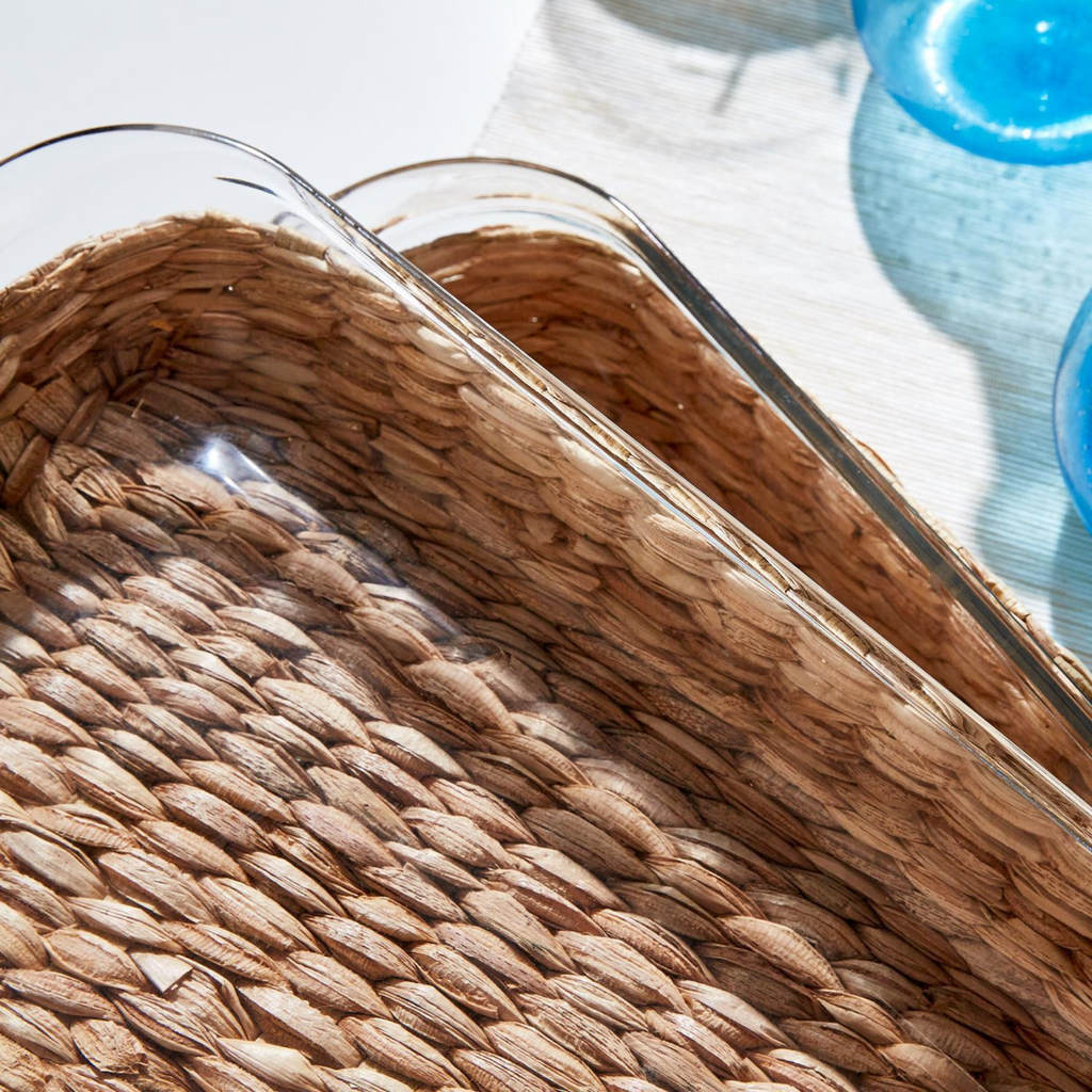 Set of Two Borosilicate Glass Baking Dishes with Removable Hand-Woven Lattice - The Well Appointed House