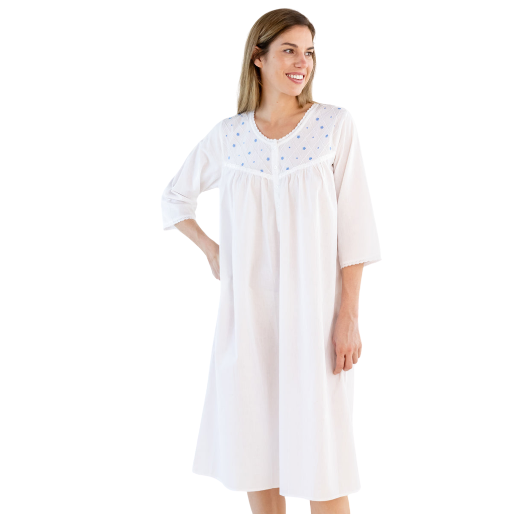Judy White Cotton Nightgown - The Well Appointed House