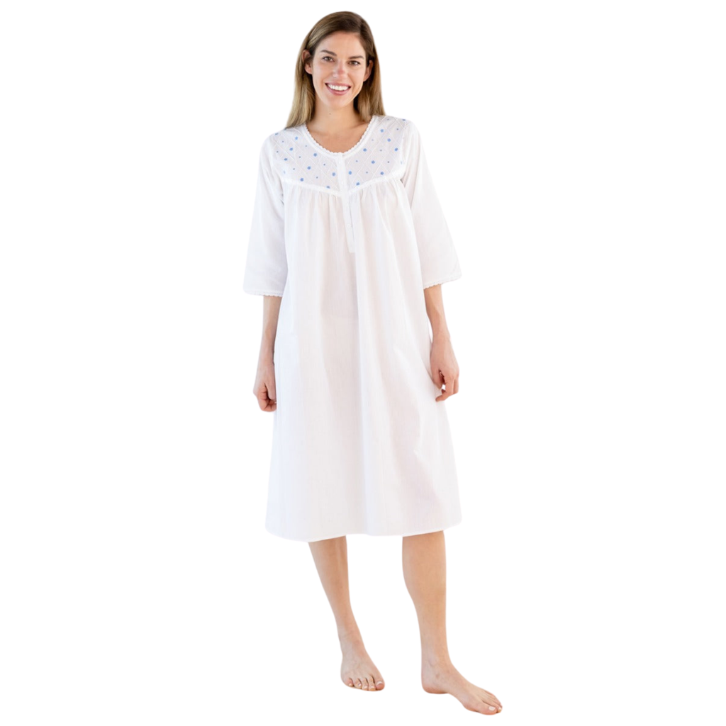 Judy White Cotton Nightgown - The Well Appointed House