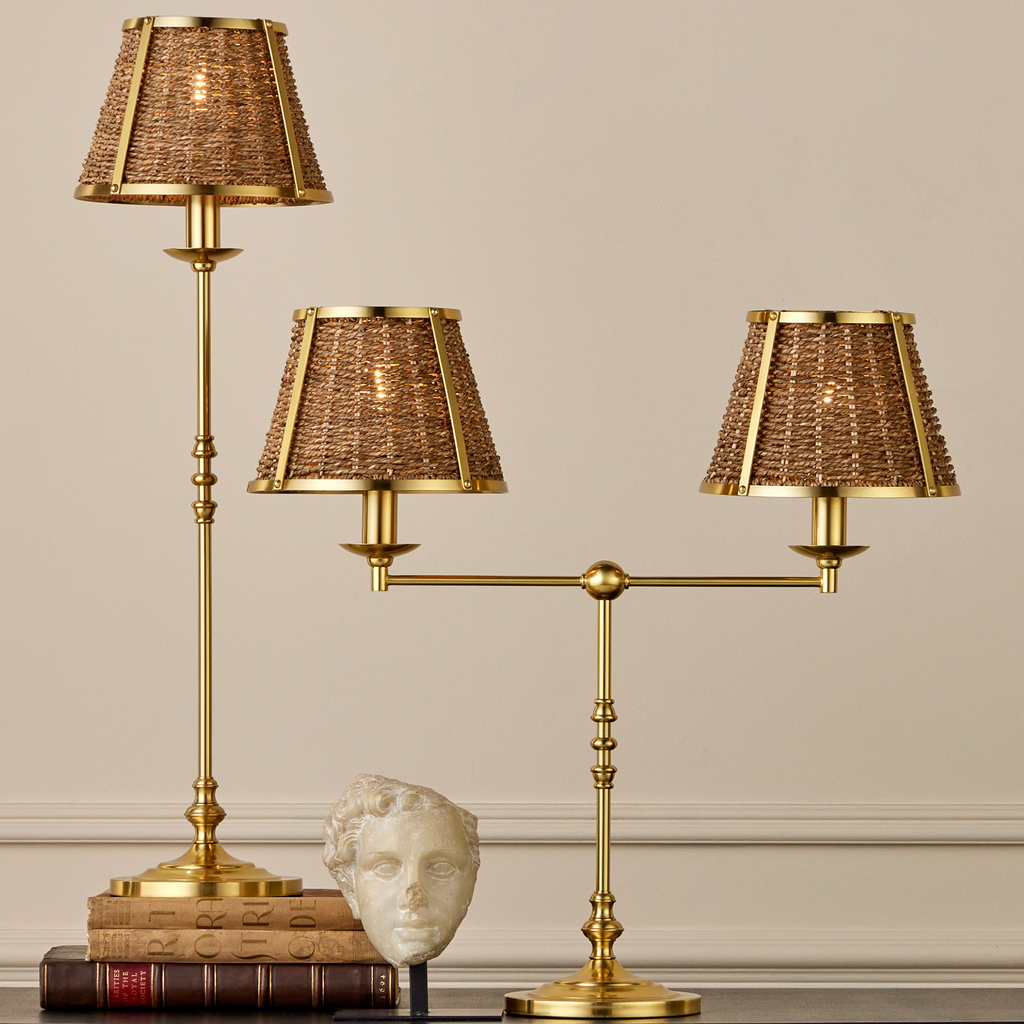 Deauville Desk Lamp in Polished Brass - The Well Appointed House